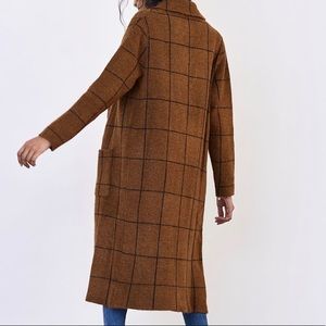 Anthropologie Solenne Windowpane Sweater Jacket